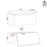 Foldable Storage Bench Black 180 kg 80 L 77 x 38 x 38 cm PVC - Extra Image