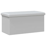Foldable Storage Bench White 180 kg 80 L 77 x 38 x 38 cm PVC