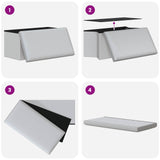 Foldable Storage Bench White 180 kg 80 L 77 x 38 x 38 cm PVC - Close-Up Angle