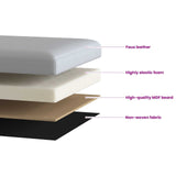 Foldable Storage Bench White 180 kg 80 L 77 x 38 x 38 cm PVC - Low Angle