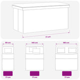 Foldable Storage Bench White 180 kg 80 L 77 x 38 x 38 cm PVC