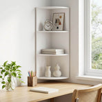 Wall Mounted Corner Shelf 3-Tier 31.5 x 31 x 90 cm