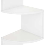 Wall Mounted Corner Shelf White 23.5 x 23.5 x 126 cm