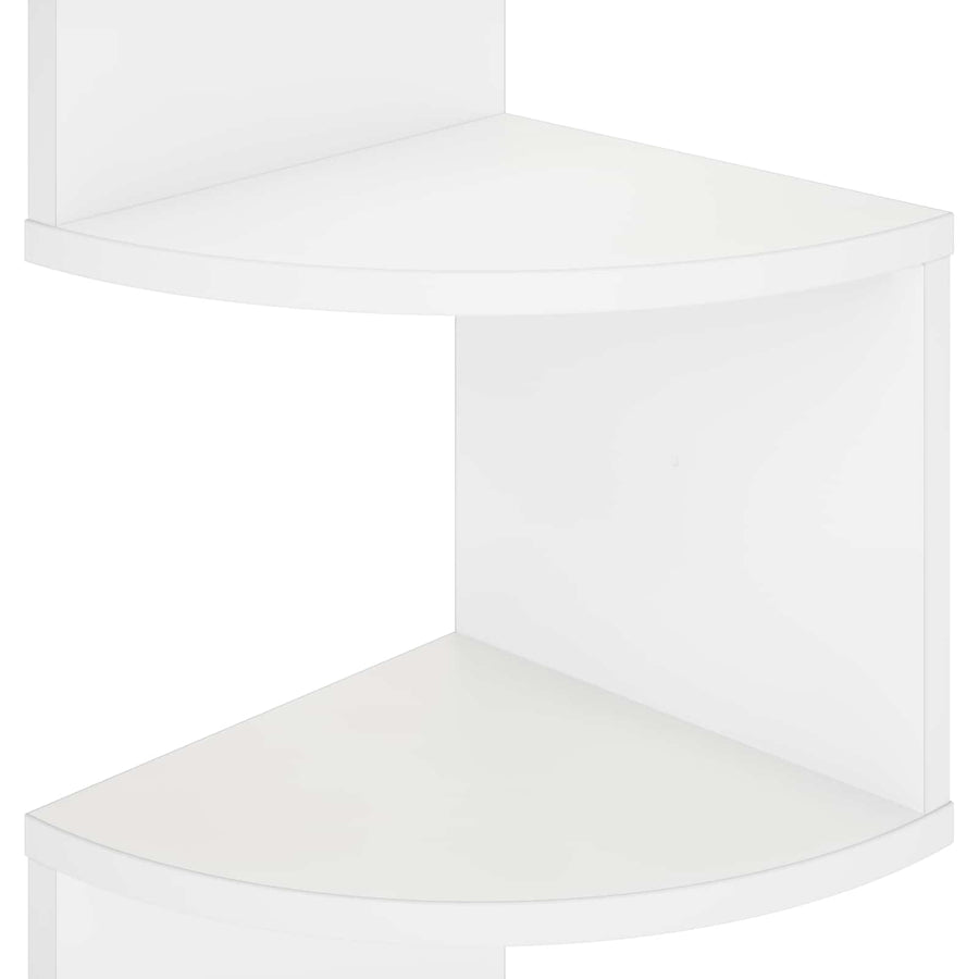 Wall Mounted Corner Shelf White 23.5 x 23.5 x 126 cm