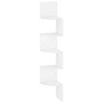 Wall Mounted Corner Shelf White 23.5 x 23.5 x 126 cm