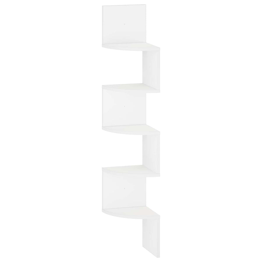 Wall Mounted Corner Shelf White 23.5 x 23.5 x 126 cm
