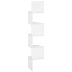 Wall Mounted Corner Shelf White 23.5 x 23.5 x 126 cm