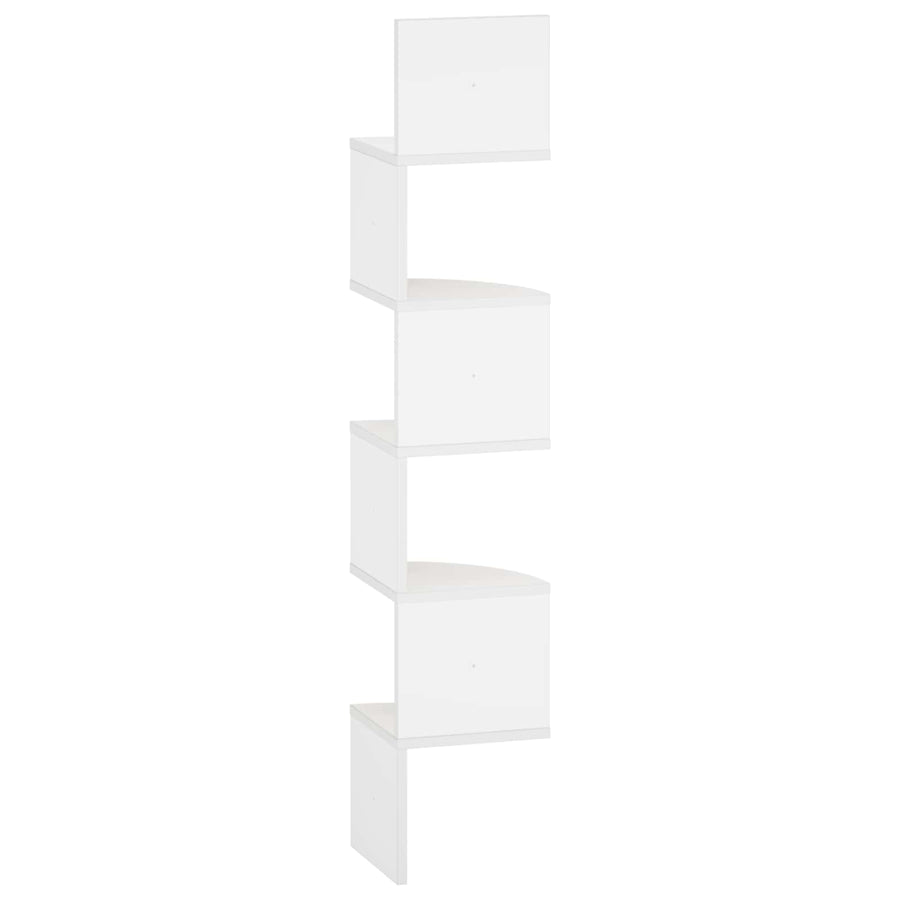 Wall Mounted Corner Shelf White 23.5 x 23.5 x 126 cm