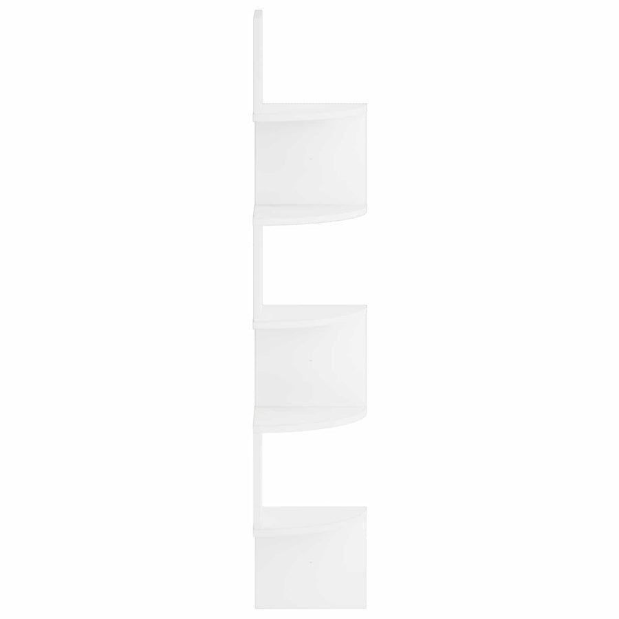 Wall Mounted Corner Shelf White 23.5 x 23.5 x 126 cm