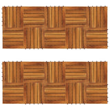 Decking Tile 20 pcs Brown 30 x 30 cm Acacia Hardwood - Top-Down View