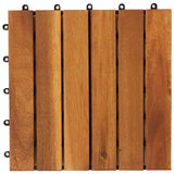 Decking Tile 20 pcs Brown 30 x 30 cm Acacia Hardwood