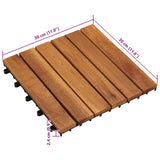 Decking Tile 30 pcs Brown 30 x 30 cm Acacia Hardwood