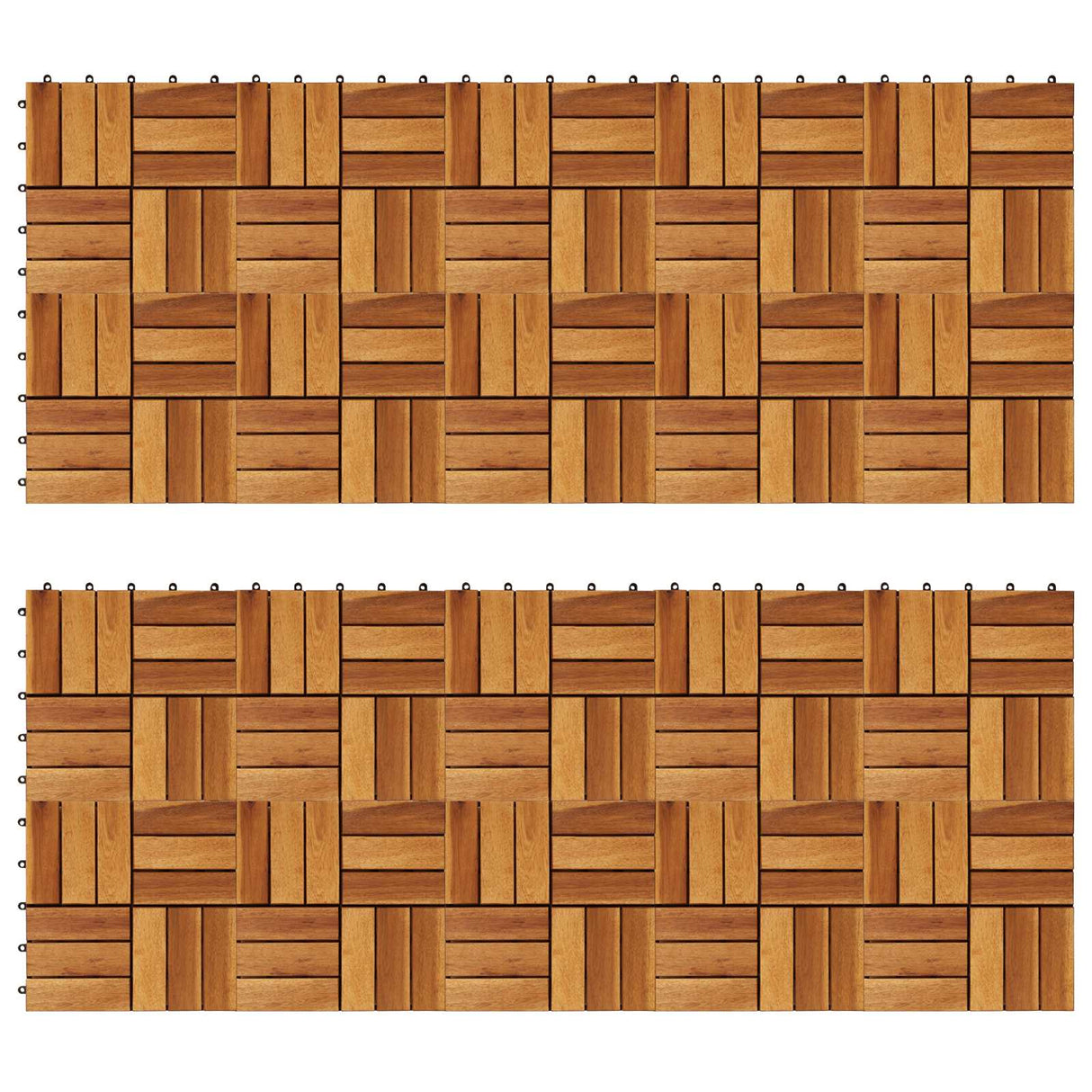 Decking Tile 20 pcs Brown 30 x 30 cm Acacia Hardwood