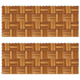 Decking Tile 20 pcs Brown 30 x 30 cm Acacia Hardwood - Top-Down View