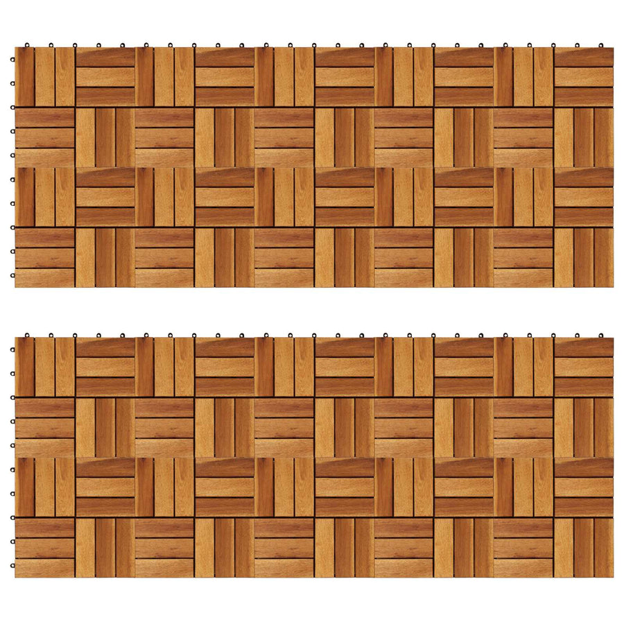 Decking Tile 20 pcs Brown 30 x 30 cm Acacia Hardwood