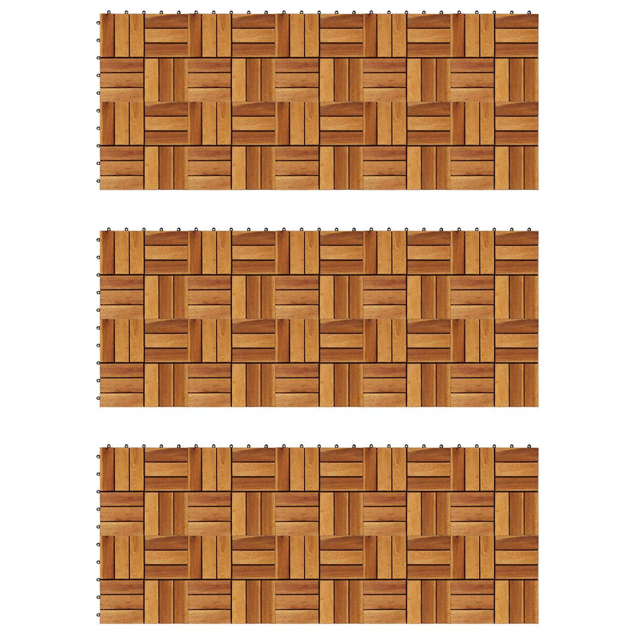 Decking Tile 30 pcs Brown 30 x 30 cm Acacia Hardwood
