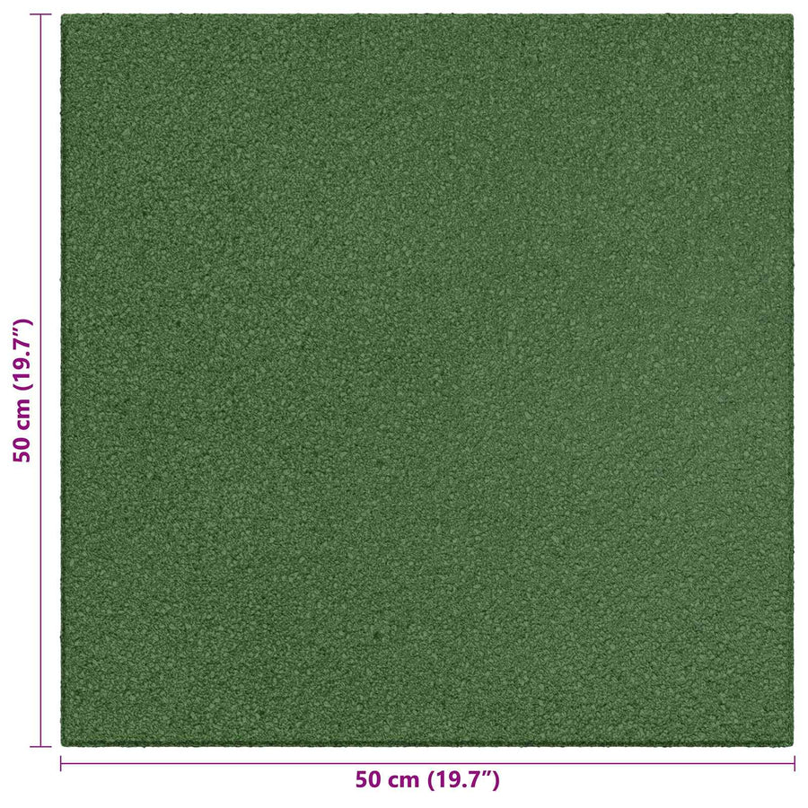 Fall Protection Tiles 12 pcs Green 50 x 50 cm Rubber