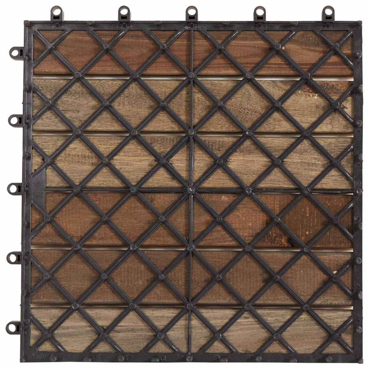 Decking Tile 20 pcs Grey 30 x 30 cm Acacia Hardwood