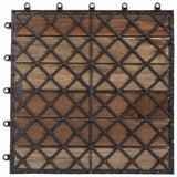 Decking Tile 20 pcs Grey 30 x 30 cm Acacia Hardwood - Side View