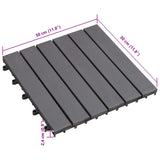 Decking Tile 20 pcs Grey 30 x 30 cm Acacia Hardwood - Extra Image