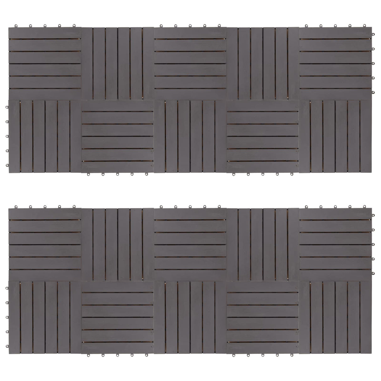 Decking Tile 20 pcs Grey 30 x 30 cm Acacia Hardwood