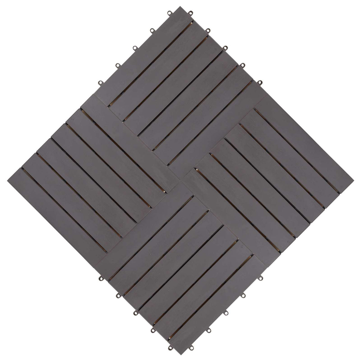 Decking Tile 20 pcs Grey 30 x 30 cm Acacia Hardwood