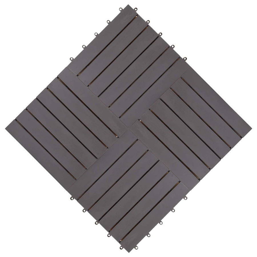 Decking Tile 20 pcs Grey 30 x 30 cm Acacia Hardwood