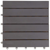 Decking Tile 20 pcs Grey 30 x 30 cm Acacia Hardwood