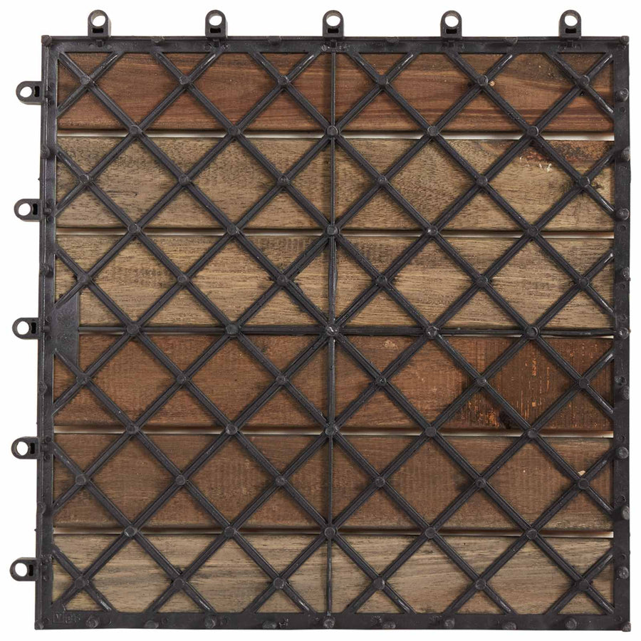 Decking Tile 30 pcs Grey 30 x 30 cm Acacia Hardwood