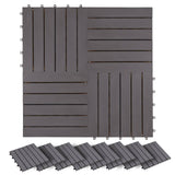 Decking Tile 30 pcs Grey 30 x 30 cm Acacia Hardwood