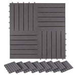 Decking Tile 30 pcs Grey 30 x 30 cm Acacia Hardwood