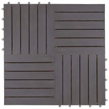 Decking Tile 30 pcs Grey 30 x 30 cm Acacia Hardwood