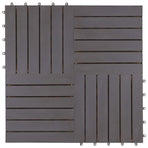 Decking Tile 30 pcs Grey 30 x 30 cm Acacia Hardwood