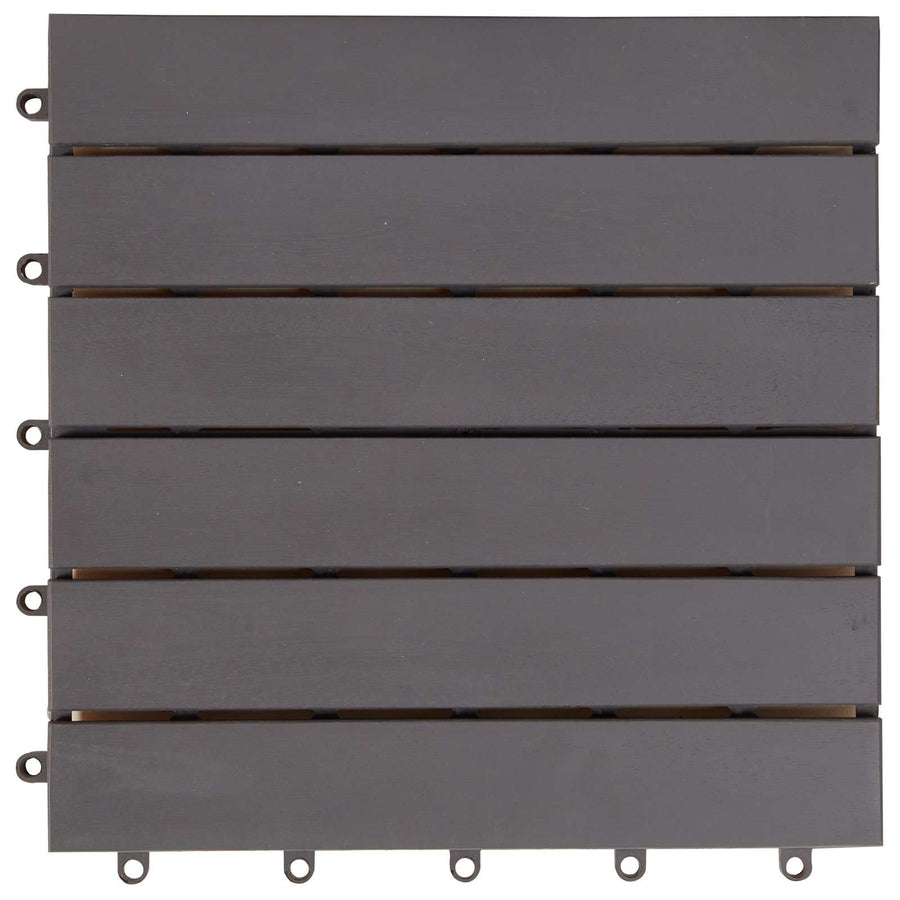 Decking Tile 30 pcs Grey 30 x 30 cm Acacia Hardwood