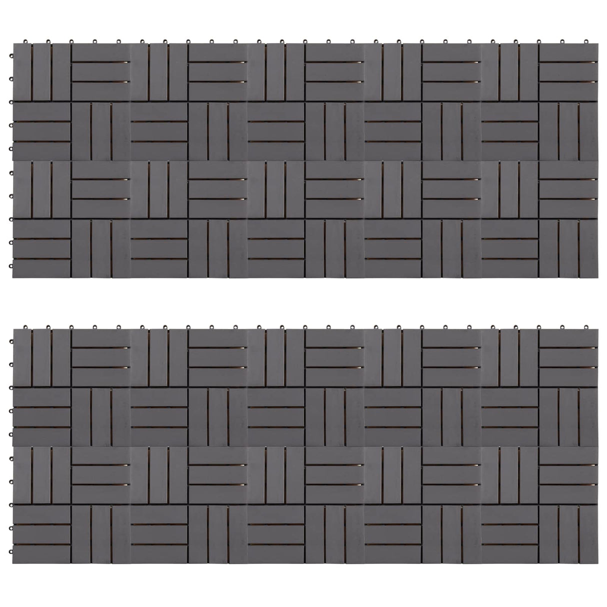 Decking Tile 20 pcs Grey 30 x 30 cm Acacia Hardwood