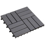 Decking Tile 30 pcs Grey 30 x 30 cm Acacia Hardwood