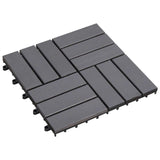 Decking Tile 30 pcs Grey 30 x 30 cm Acacia Hardwood