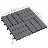 Decking Tile 30 pcs Grey 30 x 30 cm Acacia Hardwood - Close-Up Angle