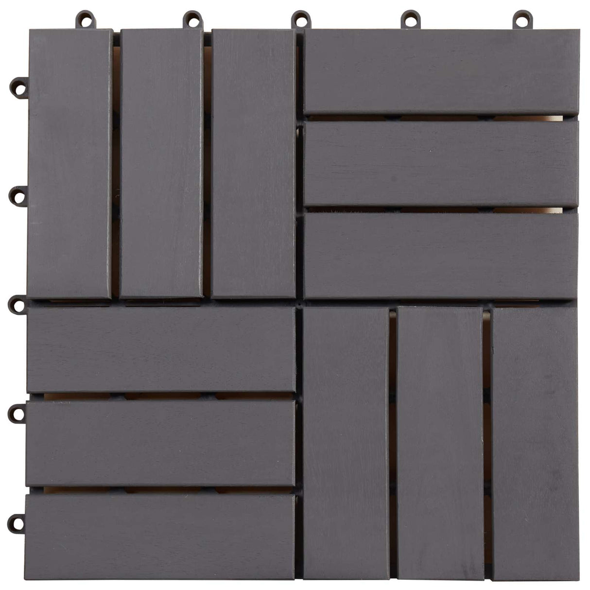 Decking Tile 30 pcs Grey 30 x 30 cm Acacia Hardwood