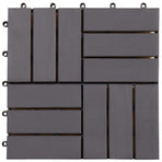 Decking Tile 30 pcs Grey 30 x 30 cm Acacia Hardwood