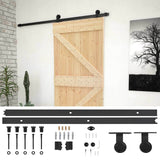 Sliding Door Natural and Black 80 x 210 cm Solid Pine Wood