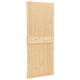 Sliding Door Natural and Black 100 x 210 cm Solid Pine Wood