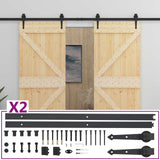 Sliding Door 2 pcs 90 x 210 cm Solid Pine Wood