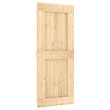 Sliding Door Natural and Black 85 x 210 cm Solid Pine Wood
