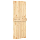 Sliding Door Natural and Black 80 x 210 cm Solid Pine Wood - 45-Degree Angle