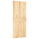 Sliding Door Natural and White 85 x 210 cm Solid Pine Wood - 45-Degree Angle