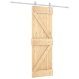 Sliding Door Natural and White 70 x 210 cm Solid Pine Wood