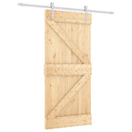 Sliding Door 95 x 210 cm Solid Pine Wood (Untreated)
