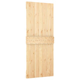 Sliding Door Natural and White 90 x 210 cm Solid Pine Wood