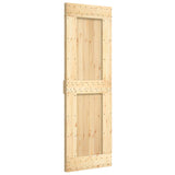 Sliding Door Natural and White 70 x 210 cm Solid Pine Wood - Side View